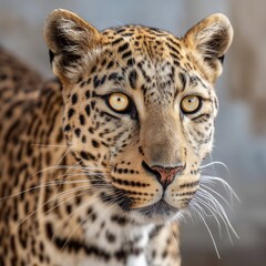 Obraz premium Close-up Portrait of Leopard with Golden Eyes