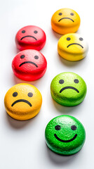 Customer feedback emotions measuring satisfaction levels rating