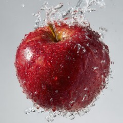 Red Apple Splashing In Water