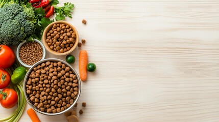 Fototapeta premium natural dog food with visible chunks of real meat and vegetables