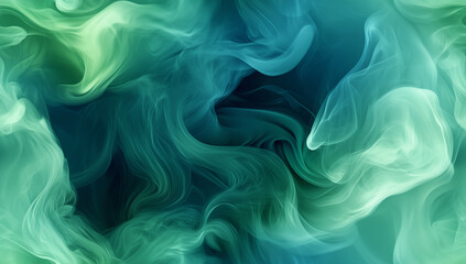 Fototapeta premium Abstract green and blue watercolor ink patterns