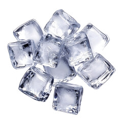 Obraz premium Clear Ice Cubes Top View Background