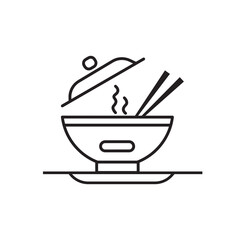 Steaming Bowl of Noodles with Chopsticks