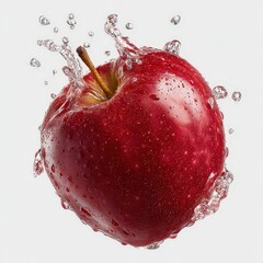 Red Apple Splashing With Water