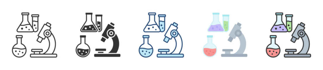 Lab Equipment Icon Set Multiple Style Collection