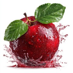 Red Apple Splashing With Water