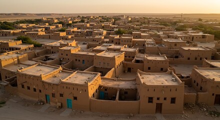 Traditional adobe houses in Dhahran al Janub, Saudi Arabia
