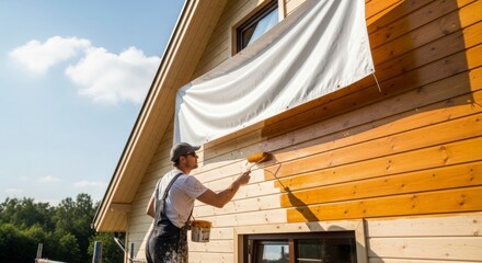 Home Improvement Exterior Wood Siding Staining and Painting Process