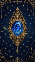 Fototapeta premium Ornate cosmic gemstone illustration