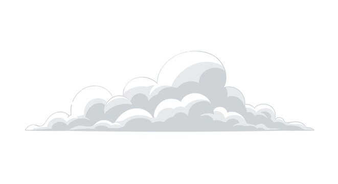 Cartoon Cumulus Cloud Vector Graphic Floating in a White Sky