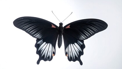 Black and white butterfly, wings outstretched