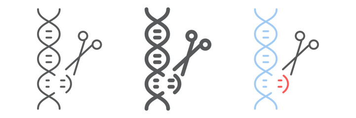 Genome editing line and glyph icon, technology and dna, dna editing sign, vector graphics, a linear pattern on a white background, eps 10.