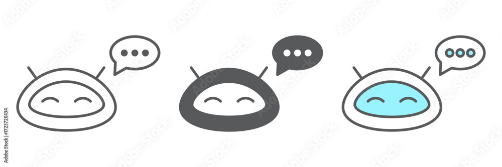 Poster chatbot line and glyph icon, technology and bot, chatterbot sign, vector graphics, a linear pattern 