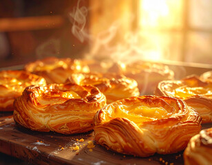 Delicious, fresh, straight from the oven - sweet breakfast bun