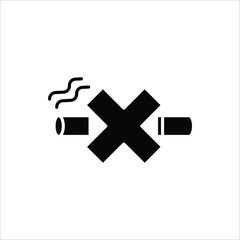No Smoking icon. Stop smoke symbol. Hotel service symbol. Vector illustration for web design, isolated on white background.