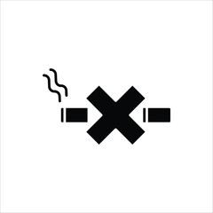 No Smoking icon. Stop smoke symbol. Hotel service symbol. Vector illustration for web design, isolated on white background.