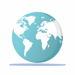 Naklejka premium blue globe with world map