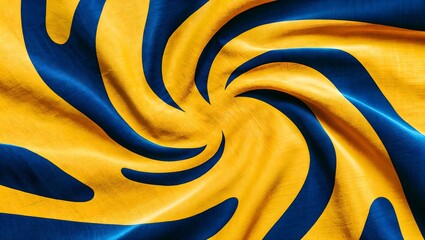 Swirling blue and gold abstract pattern
