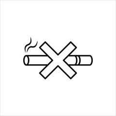 No Smoking line icon. Hotel service symbol. Stop smoke icon. Linear style no smoking icon. Editable stroke. Vector for web design.