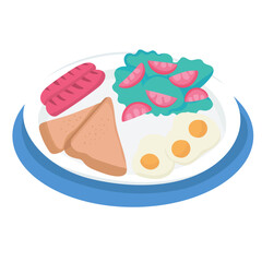 vector illustration of a plate of food