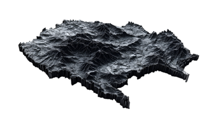 Abstract dark textured cloud formation isolated on transparent background