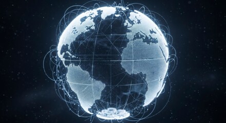 Global Network of Digital Connections and Information Flows Across the Planet