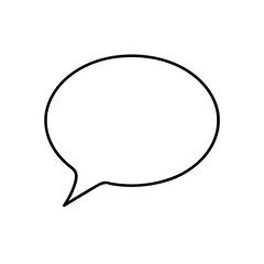 Simple speech bubble icon on transparent background