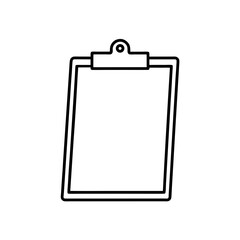Simple clipboard outline on transparent background