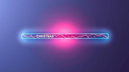 Christmas text with horizontal progress bar and blurred festive lights background