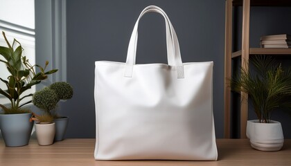 stylish isolated white tote bag with blank interior and exterior surfaces perfect for branding and design showcasing created with cutting edge ai technology