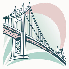Stylized bridge illustration, representing connection