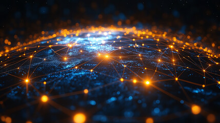 A stunning visualization depicting interconnected nodes and networks, representing the digital landscape and technological advancement.