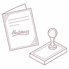 Illustration of a business document with a stamp
