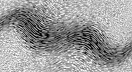 Monochrome Abstract Wave Pattern with Dynamic Dashed Lines Design