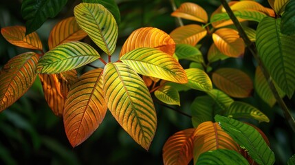 Autumn leaves closeup