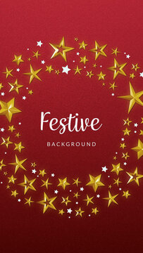 Festive Stars And Glitter Background Vertical