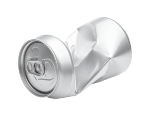 Crushed aluminum can.
