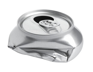 Crushed aluminum can.