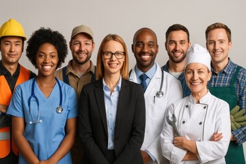 Fototapeta premium Diverse professionals smiling together.