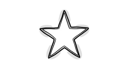Obraz premium Simple hand-drawn star symbol isolated on a bright white background.