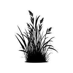 Monochrome image of plant. Isolated vector image. Floral design element