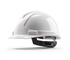 White safety helmet, angled view (4)