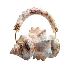 Seashell Headphones isolated on transparent background