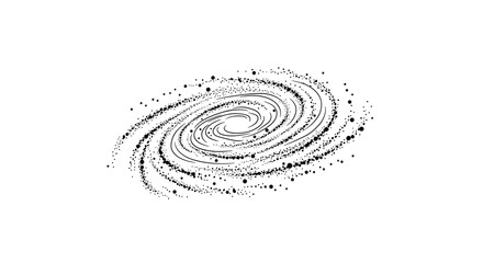 Spiraling Galaxy Illustration with Central Core and Star Formations