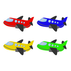 Colorful Airplane Vector 