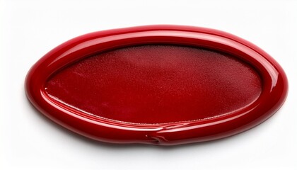 red blank oval wax seal on white background
