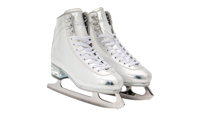 Skates ready for a session on the ice isolated on transparent background