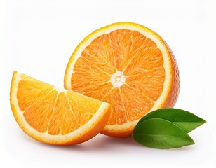 fresh orange slice isolated on white background generative ai