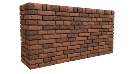 3d brick wall on a white background
