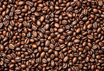 Fototapeta premium Intricate geometric pattern formed by coffee beans, arrangement, repetition